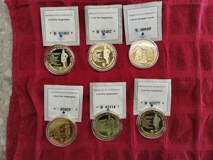 2011-2015 South Respons to The Civil War/Proof Coin/COA/24kt Gold Layered 6 Stück - Bild 1 von 16