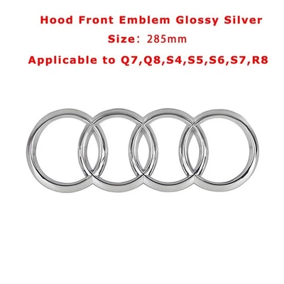 High Grade Hood Front & Rear Trunk Emblem Badge for Audi Q5,Q7,Q8,S4,S5,S6,S7,R8 - Image 1 of 4