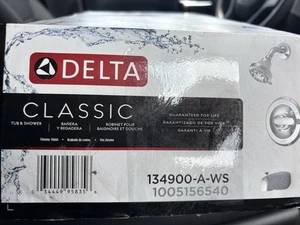 Delta Classic 1 manija grifo de bañera y ducha cromo pulido + válvula 134900-A-WS - Imagen 1 de 3