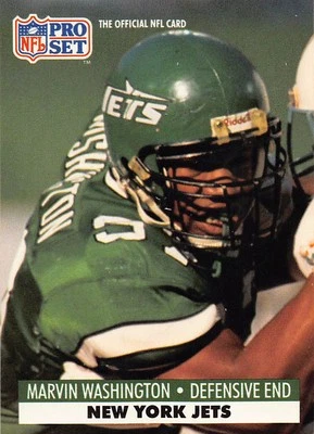 Marvin Washington 1991 Pro Set 612 New York Jets Rookie Football Card - Image 1 of 2