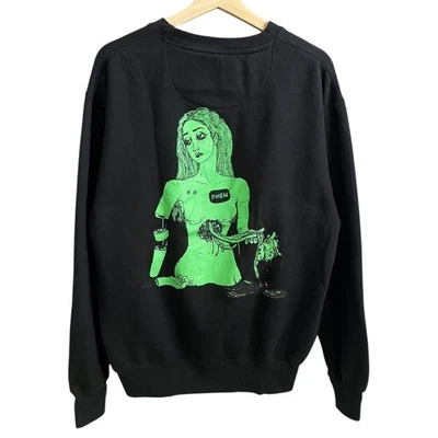Sudadera Phem Pheelings Gráfica Cuello Redondo Negra Verde L Banda de Conciertos Indie Pop Foto 1 de 4