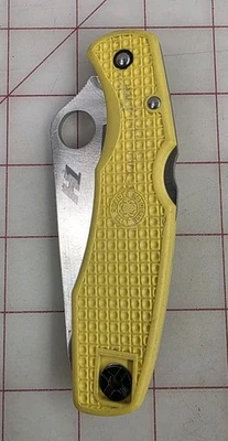Spyderco Pacific Salt C91PYL Folding Knife Yellow FRN Handles H1 Plain Satin - Image 1 of 4