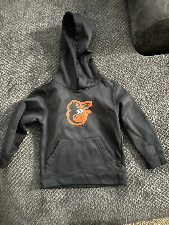 Kids Size Small 4 Orioles Hoodie Black And Orange Great Condition - Image 1 of 2