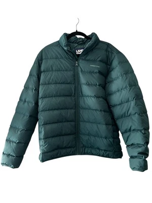 Lands End Men’s Down Puffer Coat Size Medium Green  - Image 1 of 4