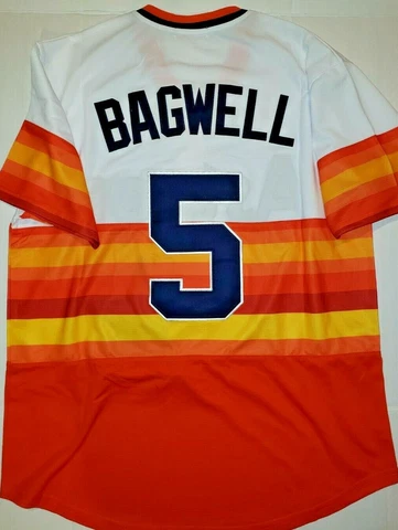 Houston Astros Jeff Bagwell #5 Retro Classic Baseball Mens Large Jersey Cover