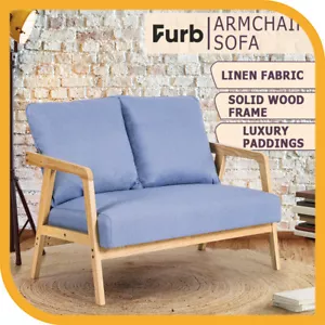 Furb 2 Seater Sofa Couch Loveseat Lounge Chair Armchair Fabric - Picture 1 of 11
