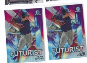 2 2021 BOWMAN CHROME FUTURIST BLAZE JORDAN Red Sox LOT - Picture 1 of 1