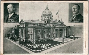 Postcard Washington County Court House Judge McIlvaine Judge Taylor PA JE15 - Picture 1 of 2