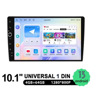 Android 13 10.1" Universal Single Din Carplay Multimedia Player GPS Navi 4+64GB - Picture 1 of 16