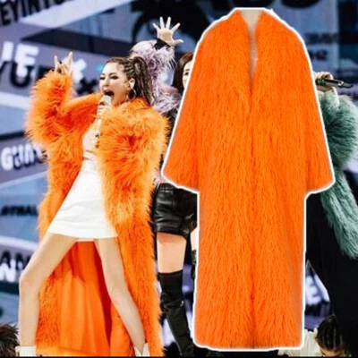 Womens Warm Faux Mongolian Lamb Sheep Fur Coat Long Hair Overcoat Outwear Jacket - Image 1 of 4