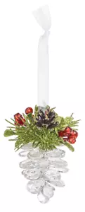 Ganz Christmas 3" cristalli baci mini vischio ornamento pigna - Foto 1 di 6