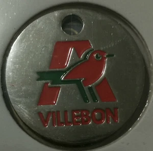JETON DE CADDIE METAL ♦ " AUCHAN VILLEBON " ♦ Uniface - Imagen 1 de 2