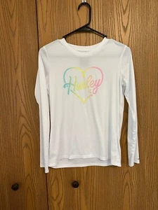 Hurley Girls Long Sleeve White Black Rashguard Size 14/16 Set of 2 - Picture 1 of 3