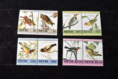 NEVIS  1985  June issue   AUDUBON BIRDS Se-Tenant   S407+409+412+414     MNH - Image 1 of 4