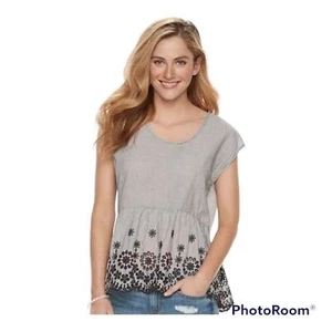NEW❤️ Sonoma Sleeveless Gray and Black Top NWT- Large - Picture 1 of 6