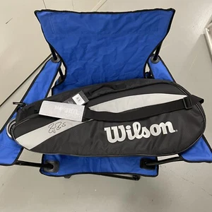 NWT Wilson Roger Federer RF Team 3-Pack Tennis Racquet Bag Black/White - Picture 1 of 15