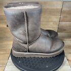 UGG Womens Size 9 Classic Short Boots Leather Brownstone Brown Winter
