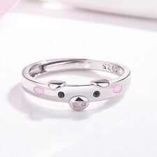 925 Sterling Silver Cute Piggy Little Finger Ring Women Girl Jewellery Gift UK