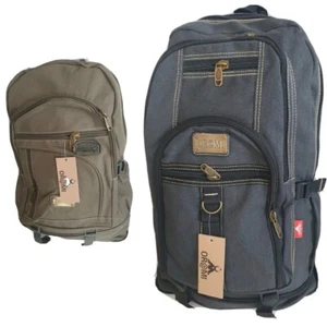 Rucksack XL schwarz grün Baumwolle Tasche Reise Herren Damen Schule Arbeit neu - Bild 1 von 36