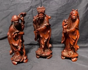 Exquisite handcrafted Fu Lu Shou Wooden Figurines - Chinese mythology - Picture 1 of 4