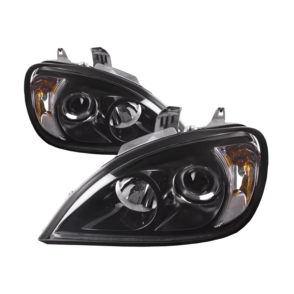 Headlights For 96-2011 Freightliner Columbia Black Halogen Projector Headlamp - Image 1 of 4