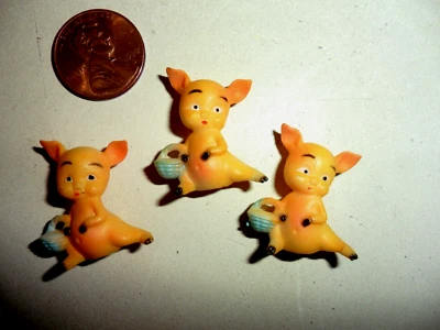 Miniature 3 Little  Pigs - Hong Kong - Vintage - Image 1 of 3