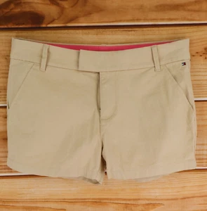 Tommy Hilfiger Shorts Girls Size 16 Brown Cotton Blend Chino Pockets Flat Front - Picture 1 of 6