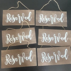Reserved Wooden Wedding Signs Set Of 6 Farmhouse/Rustic - Picture 1 of 10