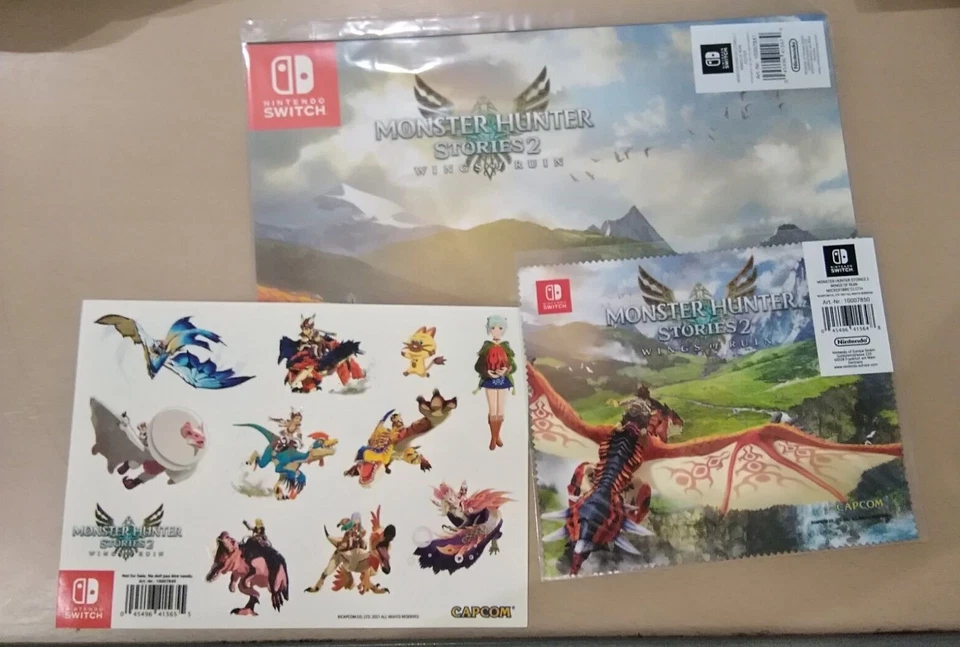 Monster Hunter Stories 2  Poster Cleaning Cloth & Stickers- Nintendo Switch  - Image 1 of 1