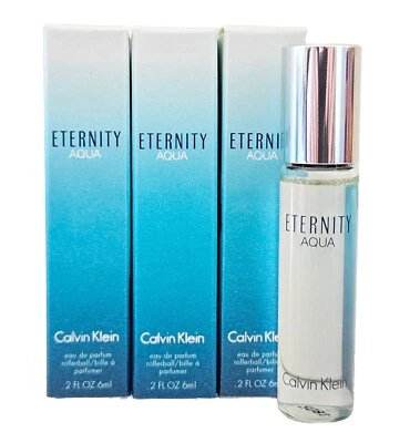 Calvin Klein CK Eternity Aqua for Women 18 ml Eau De Parfum Rollerball 3x 6 ml