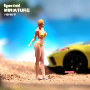 1/87 Sexy Yellow Bikini Girl Scene Minitures Figures Doll For Cars Vehicles Toy - Picture 1 of 6