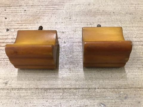 Vintage Bakelite  Art Deco Phenolic Catlin Butterscotch Amber Pull Handles Old Cover