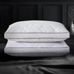 Almohada Plumas de Ganso y Plumón, Colección Hotel Almohadas de Cama Refuerzadas para Sleepi - Imagen 1 de 7
