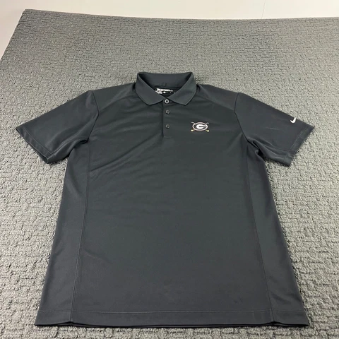 Georgia Bulldogs Nike Golf Shirt Mens Medium Black Polo Dri-Fit Performance NCAA Cover