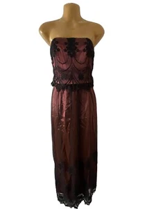 Maxi Vestido Jessica McClintock Encaje Años 90 Y2K Vamp Whimsigoth Sin Tirantes Talla 2 - Imagen 1 de 16