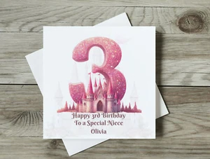 Personalised Happy 3rd Birthday Castle Princess - Picture 1 of 1