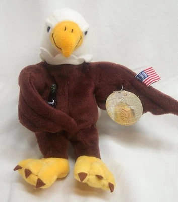 Coca-Cola 1998 COKE USA REEGLE THE EAGLE 7" Bean Bag STUFFED ANIMAL Toy NEW - Image 1 of 4