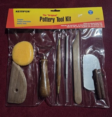 New Kemper PTK Wooden The Original Wire Clay Cutter 8-Piece Pottery Tool Kit Set - Image 1 of 3