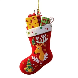 2025 neue Weihnachten Colgante Mochila Strumpf Acryl Flachwagen festliche Atmosp - Bild 1 von 11