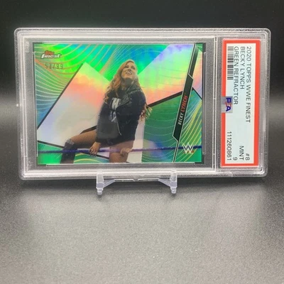 2020 Topps Finest WWE Becky Lynch Green Refractor /99 PSA 9 - Image 1 of 2