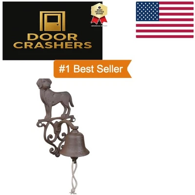 Classic Cast Iron Doorbell with Dog Design - Handcrafted Rustic Home Accent - Image 1 of 2