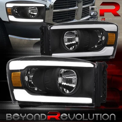 For 2006-2008 Ram 1500 LED DRL Head Lamp Lights Upgrade Left & Right Black Amber Foto 1 de 4