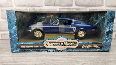 ERTL American Muscle 1968 Mustang Cobra Jet GT Acapulco Blue 1:18 Diecast 7295 - Image 1 of 4