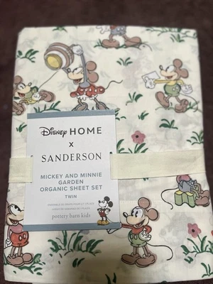 Conjunto de lençóis Disney Home x Sanderson Mickey & Minnie Mouse Garden tamanho duplo novo - Imagem 1 de 4