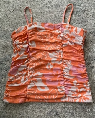 ART CLASS Girls KIDS ORANGE FLORAL CINCH TANK TOP SIZE M /8 - Image 1 of 4