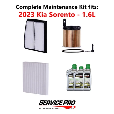 2023 Kia Sorento 1.6L Complete Oil, Air & Cabin Filter Kit (0W-20) - Image 1 of 4