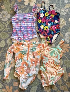 Girls Swim Lot Of 4 Sizes 4,5,6,7 Tucker + Tate, Cat And Jack, Carter’s - Picture 1 of 7