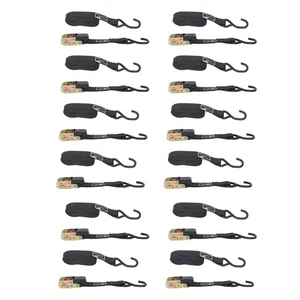 12-Pack 1" x 15ft 500 lbs Load Ratchet Strap 1500 lbs Break Strength w/ S-Hooks - Picture 1 of 24