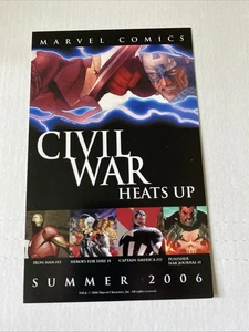 Carta promozionale Civil War Heats Up & Ultimate Alliance 8 x 5 pollici 2006 Marvel  - Foto 1 di 6