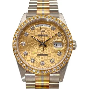 ROLEX 18349A BIC Day Date Toridoll 10P Diamond 36mm Automatic Men's Watch - Picture 1 of 12